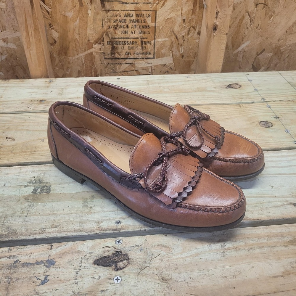Allen Edmonds Woodstock Shoes Mens Size 12 A Brown Leather Loafers Made USA